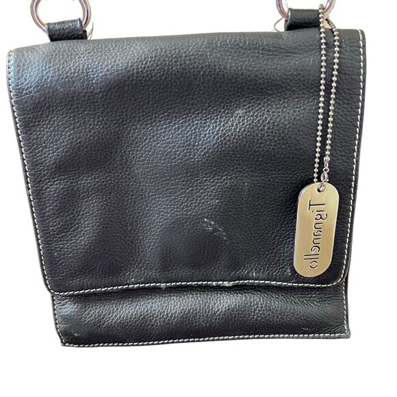 Tignanello Handbags - Vtg Tignanello Crossbody Bag Brown Pebbled Leather Purse Zip Magnet Stitching
